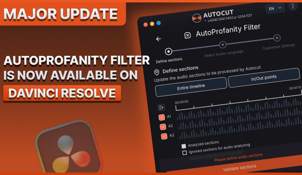 AutoCut Profanity Filter is now on DaVinci Resolve