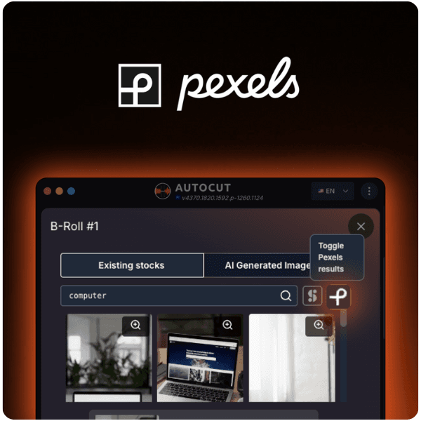 Pexels on AutoCut
