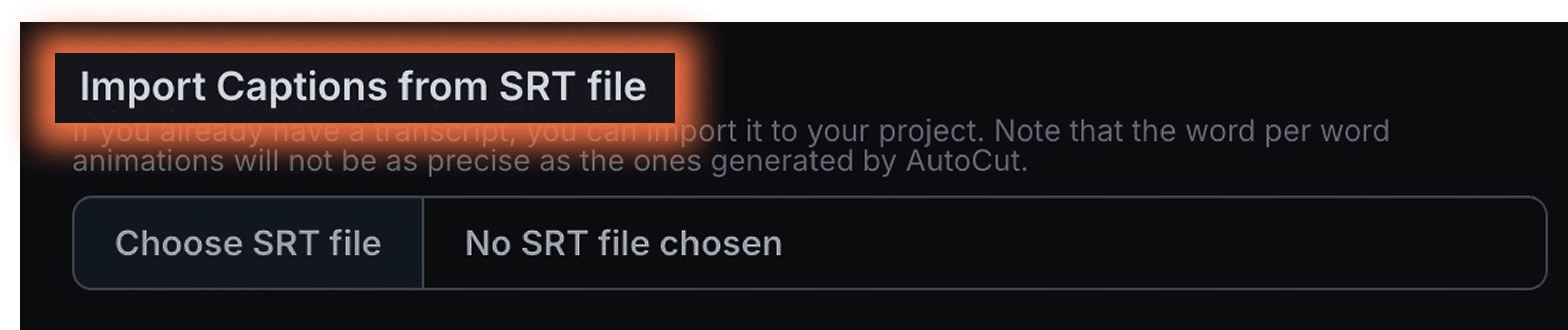 Importar archivos SRT en el complemento AutoCaptions de AutoCut