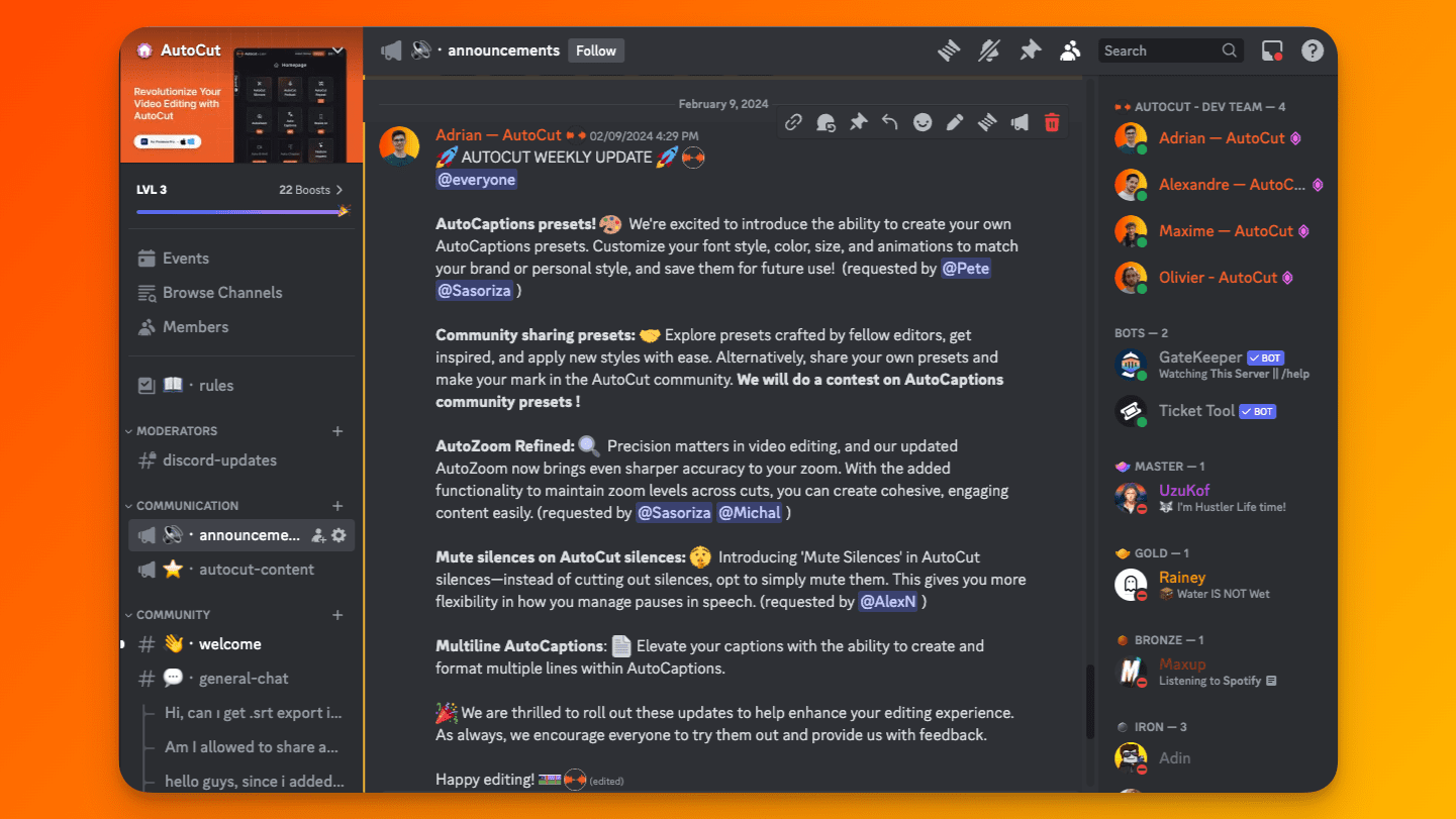 AutoCut Discord