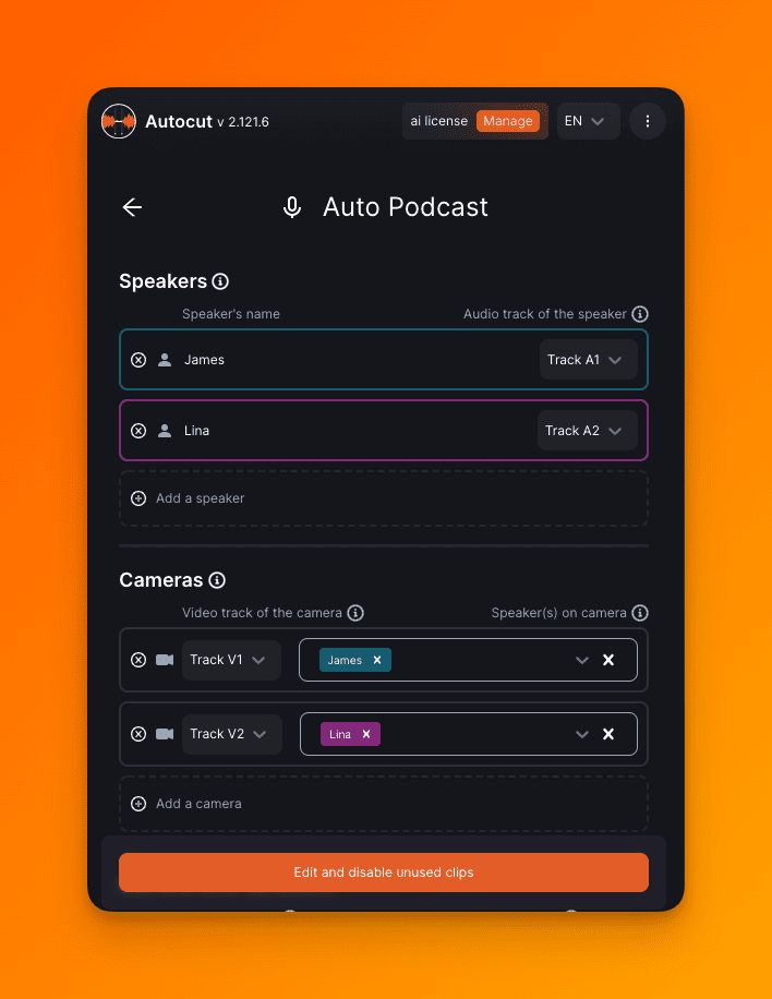 Interface de podcast